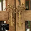 Alça de Latão Artesanal Indiana Estilo Vintage para Armário Guarda-roupa Sapateira Porta de Correr Alça de Porta de Madeira para Pátio