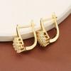 Brincos de Argola de Cobre com Zircônia Nova Moda Transfronteiriça Flores Finas Francesas Brincos Femininos em Forma de U Personalizados Simples