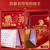 Calendário de Mesa Personalizado 2027 Ano do Carneiro Novo Estilo Calendário com Suporte Vermelho Ornamento de Mesa para Escritório Estilo Chinês Vazado Estampagem a Quente Calendário Mensal
