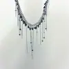 Collar punk de mariposa apilada de chica hot europea y americana, cadena para la clavícula con borlas multicapa de nicho