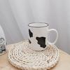 Taza de Leche de Dibujos Animados Taza de Agua de Cerámica Personalizada con Tapa y Cuchara Taza Creativa Corazón de Chica Linda Ins Escandinavo