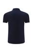 Algodón 95% spandex 5% color sólido con cuentas azul marino azul oscuro de fábrica negocio camisa polo de manga corta con cuello de solapa etiqueta bordada