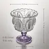 Taça de cristal vintage em relevo para sorvete e sobremesa, copo alto de vidro doméstico estilo europeu, alto valor estético