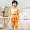 Pijamas infantis do sudeste da Ásia, manga curta, meninos e meninas, desenho animado, alunos do ensino médio, gola redonda, verão, ar-condicionado, roupas, terno