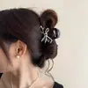 Grampo de Cabelo Elegante de Acetato com Laço para Mulheres 2025 Novo Presilha Tubarão Elegante Clássico Pegador de Cabelo Acessório de Cabelo Popular