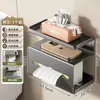 Portarrollos de papel higiénico de ventosa para baño sin taladro, estante de almacenamiento, caja de pañuelos de pared, portarrollos de papel higiénico para el hogar
