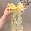 Internet-famoso Princesa Pequena Fita Bow Hairpin Crianças Menina Hanfu Purple Hairpin Acessórios de cabelo das meninas