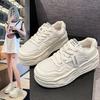 Sapatos de prancha femininos com aumento de altura interna, malha branca, sapatos femininos 2024, novos explosões, campus, sola grossa, esportivos, respiráveis, casuais