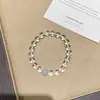 Pulseira Tiki de Luxo Natural de Cristal Branco Alto Padrão Pulseira Elegante de Água-Marinha Branca Pulseira Simples de Nicho Feminina