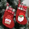 Calcetines Navideños Pequeños Adornos Calcetín Navideño de Arpillera Bolsa de Dulces para Niños Colgante Pequeño de Felpa Adorno para Árbol de Navidad