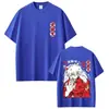 Camiseta con Estampado de Anime Inuyasha para Hombre y Mujer, Camiseta Casual Oversize de Cuello Redondo, Estilo Callejero de Dibujos Animados de los 90
