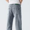 Pantalones regulares para las cuatro estaciones, con cremallera para combinar con todo, marca de moda para hombre, casuales, holgados, rectos, para hombre, jeans ultradelgados para hombre