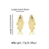 E15005 Moda Transfronteriza Moderna Lindos Pendientes de Peces Sencillos y Divertidos para Mujer Estilo Retro Marino Versátiles