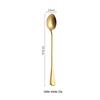 Colher de Cabo Longo Aço Inoxidável 304 Colher para Misturar Colher Criativa para Café Colher Redonda para Sobremesa Colher para Mel 1010 Colher para Gelo Colher