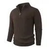 Suéter de Punto con Media Cremallera y Cuello Alto Otoño Invierno 2026 para Hombres Jóvenes Camisa Versátil de Moda Casual como Capa Base