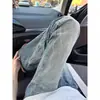 Jeans Tendencia Retro Americano 2026, Pantalones de Pierna Ancha de Cintura Alta Sueltos Adelgazantes con Dobladillo Deshilachado hasta el Suelo