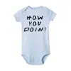 ¿Cómo estás Mono de una pieza de manga corta para niños, lindo, con letras, de verano, ropa nueva para bebés
