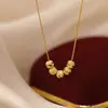 Collar de Cuentas con Patrón Chapado en Oro de Cinco Bendiciones para Mujer, Diseño de Nicho, Lujo Ligero, Sensación de Alta Gama, Cadena de Clavícula Vintage