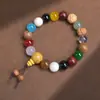 Pulsera de Semillas de Bodhi de Dieciocho Semillas Cadena de Rosario de Raíz de 18 Cuentas de Buda Matrimonio en Templo Lugar Escénico Conmemorando Parejas de Hombres y Mujeres