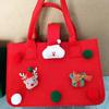 Bolsa de regalo navideña de fieltro, linda bolsa de almacenamiento portátil de fieltro con dibujos animados, bolsa de regalo para dulces navideños, decoraciones navideñas