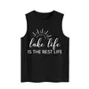 A vida no lago é a melhor Camiseta regata feminina solta grande casual confortável Amazon eBay site independente