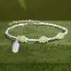 Trazendo Riqueza e Sorte, Prata Quebrada, Pulseira de Jade Hetian para Mulheres, Design Exclusivo, Pulseira Exquisita e Popular, Presente de Dia dos Namorados