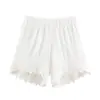 Moda elegante europea y americana transfronteriza 2026 nuevo estilo Amazon al por mayor para mujer camiseta sin mangas de cuello redondo con pantalones cortos huecos U7