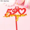 520 Decoración de pastel para el Día de San Valentín corazón amor acrílico inserto pareja confesión pegatina línea cachorro adorno