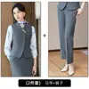 Servicio al cliente de banco OL, joyería, esteticista, recepcionista, uniforme de trabajo, traje sastre gris profesional para mujer