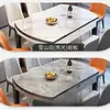 Juego de mesa y sillas de comedor de losa de roca de lujo ligero, apto para apartamentos pequeños, diseño simple y moderno, mesa de comedor de madera maciza, disponible en formas cuadradas o redondas, y se puede extender o plegar