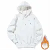 Suéter grosso com forro de fleece para Outono e Inverno masculino com capuz, moletom moderno, novo casaco, cor sólida, pulôver, estilo coreano para estudante