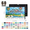 Los Marcadores Acrílicos de Doble Punta Suave y Dura Más Vendidos de Amazon Set de Papelería para Pintura Infantil 120 Colores Marcadores para Graffiti