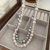 Luz Fuerte, Alto Brillo, Cadena de Suéter de Perla de Imitación Shijia Perfectamente Redonda para Mujer, Cadena de Collar Larga de Moda Versátil de Gama Alta