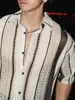 Camisa Rayada de Manga Corta Estilo Americano Directo de Fábrica para Hombres y Mujeres, Nueva Llegada de Primavera, Diseño Versátil Estilo Perezoso, Camiseta para Parejas