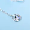 Moda personalizada piedra de vidrio ballena simple cadena para clavícula azul animal marino collar de temperamento para mujer