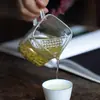 Vidrio transparente de borosilicato con filtro de red de Luna Creciente taza para ceremonia pública Hogar Hospitalidad té mariscos tetera juego de té kung fu