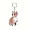 Llavero de gato tuxedo blanco y negro acrílico transfronterizo con diseño de doble cara, accesorio de llavero para mascotas adecuado para mochilas