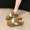 Zapatos de Entrenamiento Alemanes con Suela Gruesa, Forro de Felpa, que Aumentan la Altura, para Mujer, Novedad Otoño e Invierno 2025, Versátiles, Dos Algodones, Estudiante, Casual, para Correr, Cálidos de Algodón