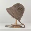 Nuevo Sombrero de Pescador Retro Versátil con Cordones para Mujer, Estilo Liso, Circunferencia de Cabeza Grande, Sombrero de Sol de Ala Dividida, Sombrero Simple para el Sol al Aire Libre