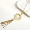 Colar Feminino de Aço Titânio da Moda de Alta Qualidade Mais Vendido Europeu e Americano Amazon Transfronteiriço com Letras Corrente de Aço Inoxidável de Camada Dupla