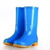 Botas de lluvia de moda para mujer, de caña alta, cálidas, engrosadas, de tubo largo, impermeables y antideslizantes, adecuadas para senderismo y días lluviosos