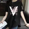 Desembaraço de E-commerce Transfronteiriço Grandes Marcas Cortam Etiquetas Contra Comércio Exterior Roupas para Mães Casuais Tamanho Plus Manga Curta Camiseta Moderna Ombro Normal Feminina