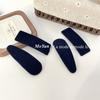 Grampo de cabelo de veludo elegante vintage feminino azul marinho grampo de cabelo simples bb clip 2024 novo estilo franja clipe de cabeça traseira