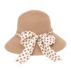 Sombrero de Paja de Verano de Ala Ancha con Lazo y Bufanda de Seda para Mujer, Sombrero de Playa para Exteriores, Sombrero para el Sol Fresco y Pequeño, Sombrero para el Sol con Protección Solar
