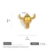Série de Chifres de Aço Inoxidável Estilo Retrô Etiqueta Hangtag de Caveira Esqueleto Acessórios para Joias Feitas à Mão para Pulseira Colar