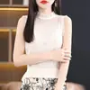 2023 nuevo chaleco camisa interior para mujer estilo occidental suelto adelgazante sin mangas de encaje camisa interior de oreja de madera