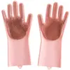 Guantes para Lavar Platos para Mujer Tareas Domésticas Cocina Duraderos Grado Alimenticio Hogar Lavavajillas Silicona Artefacto de Limpieza Guantes Impermeables