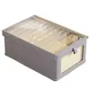 Caja de Almacenamiento de Tela Oxford para el Hogar con Tapa, Visible Ropa con Ventana Abrible, Caja de Almacenamiento de Tela, Caja Organizadora Grande al por Mayor