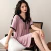 Pijama de verano para mujer, camisón fino de modal de longitud media, color liso, holgado, para jóvenes y medianas edades, ropa de casa de verano