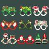 Óculos de Papel para Fantasia de Natal Decoração de Festa de Natal para Crianças Adereços para Fotos Conjunto de Óculos de Papel Cartoon de Natal